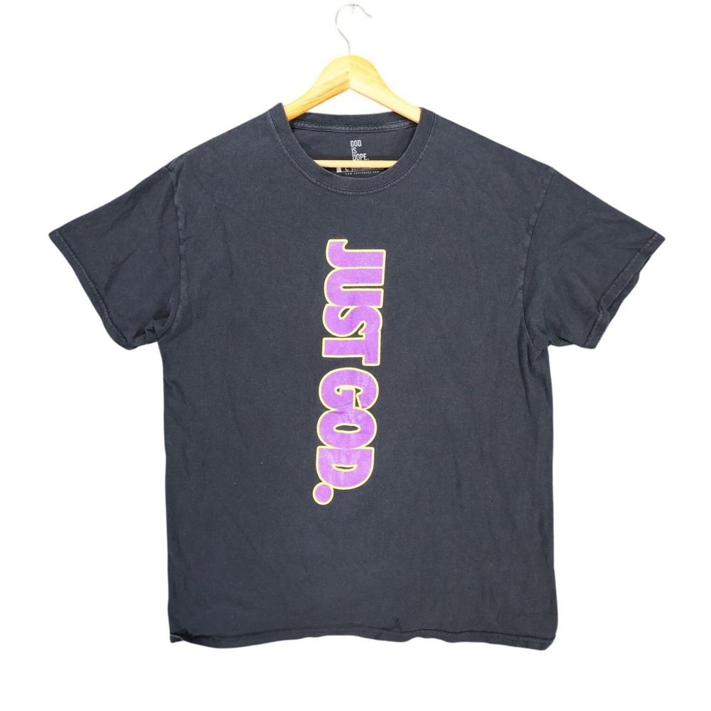 God Is Dope T-Shirt Mens Large Black‎ Cotton Regular Fit Just God Graphic Tee